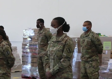 Georgia Attorney General Visits Guardsmen At The Atlanta Food Bank