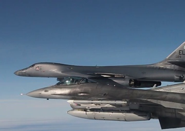 B-1 integrates with Polish F-16 during BTF Europe