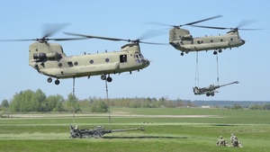 2CR Field Artillery Squadron M777 howitzer air assault