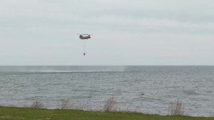 NY Army National Guard helicopter crews conduct water bucket training over Lake Ontario
