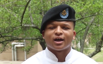 Spc. Ronald Davis Gives Words of Encouragement to Future U.S. Army Soldiers