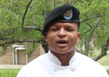 Spc. Ronald Davis Gives Words of Encouragement to Future U.S. Army Soldiers