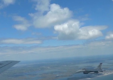 NJ Salutes Aerial F-16 and KC-135 Fly Over South Jersey Shore