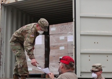 Iowa National Guard Soldiers deliver medical PPE for upcoming primary election B-Roll
