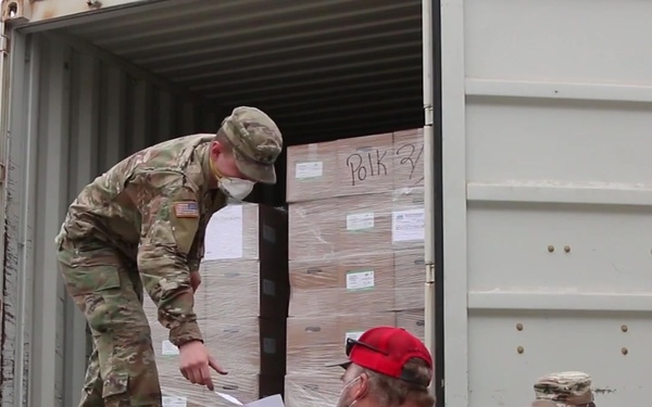 Iowa National Guard Soldiers deliver medical PPE for upcoming primary election B-Roll