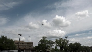 Georgia Air National Guard C-130H3 Hercules aircraft conduct a flyover to honor healthcare workers during COVID-19