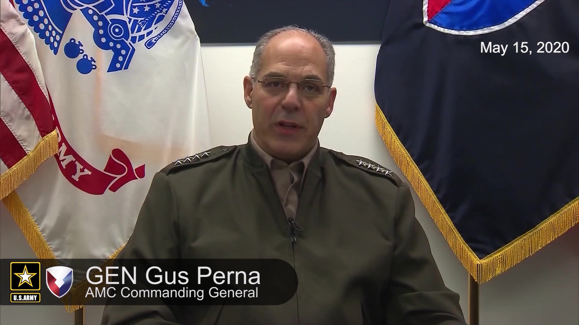 GEN Gus Perna, AMC commanding general, talks to the AMC workforce about the Coronavirus.<br /><br />(U.S. Army video by Eben Boothby)