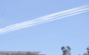 Thunderbirds honor first responders at Mission Hospital in Mission Viejo, California, with a flyover