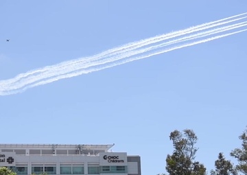 Thunderbirds honor first responders at Mission Hospital in Mission Viejo, California, with a flyover