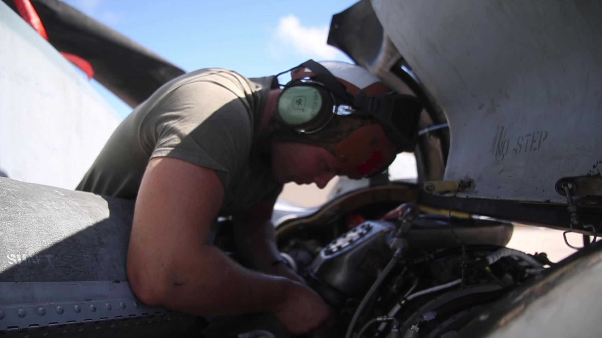 U.S. Marine Corps Sgt. Gage Mohelsky, CH-53E mechanic, Marine Heavy Helicopter Squadron 463, Marine Aircraft Group 24, receives the Willie D. Sproule award for Maintenance Marine of the year from the Marine Corps Aviation Association on Marine Corps Base Hawaii, May 13, 2020. Sgt. Mohelsky received the award for promoting outstanding aviation maintenance and for his dedicated leadership. (U.S. Marine Corps video by Lance Cpl. Jacob Wilson)