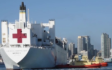 USNS Mercy Arrives in San Diego