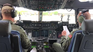 Team Charleston C-17s salute medical professionals with flyover