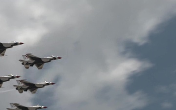 Thunderbirds Flyover Fort Sam Houston, San Antonio Skyline, and BAMC in Texas