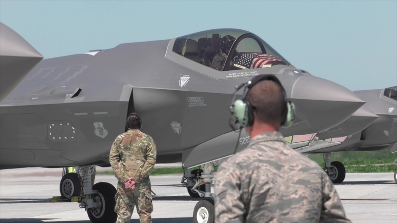 158th Fighter Wing honors COVID-19 responders with F-35A flyover