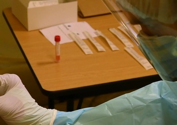 COVID-19 nasal swab testing (B-roll)