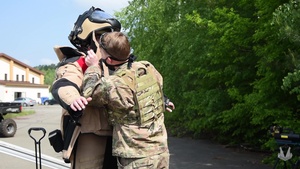 786th CES EOD uses robot, disarms simulated explosive