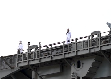 USS Theodore Roosevelt Departs Naval Base Guam