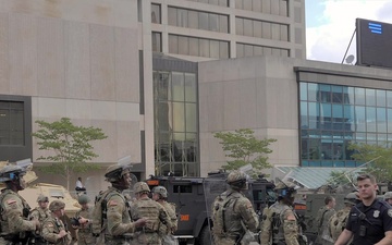 U.S. Airmen and Soldiers with the Georgia National Guard assist law enforcement agencies during Atlanta protests