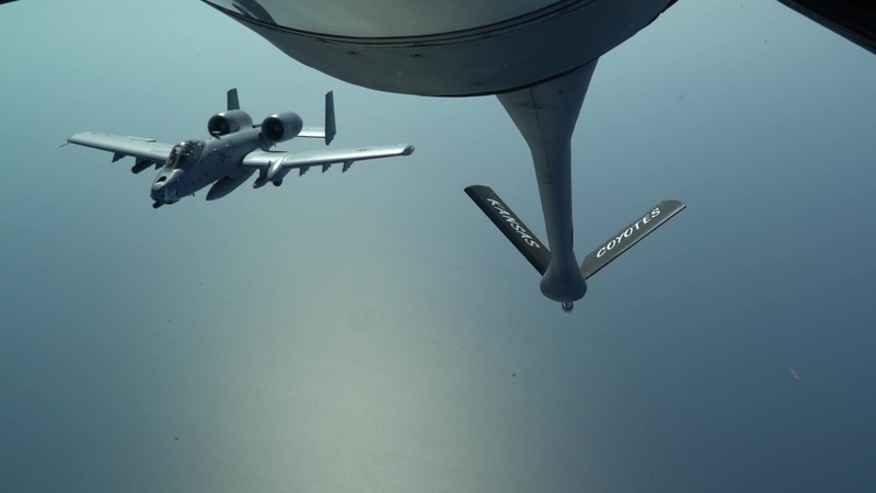 28th Expeditionary Air Refueling Squadron refuels A-10's