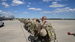 Utah and Mississippi Army National Guard members depart JB Andrews following civil unrest response efforts
