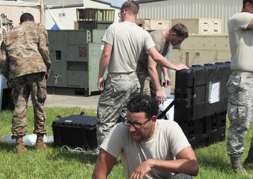 U.S. Airmen with the 53rd Air Traffic Control Squadron conduct upgrade training.