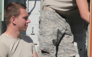 U.S. Airmen with the 53rd Air Traffic Control Squadron conduct upgrade training.