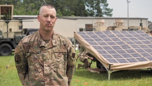 U.S. Airmen with the 53rd Air Traffic Control Squadron utilize innovative solar technology.