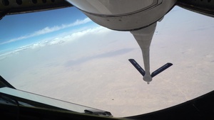 28th Expeditionary Air Refueling Squadron refuels an E-3G Sentry