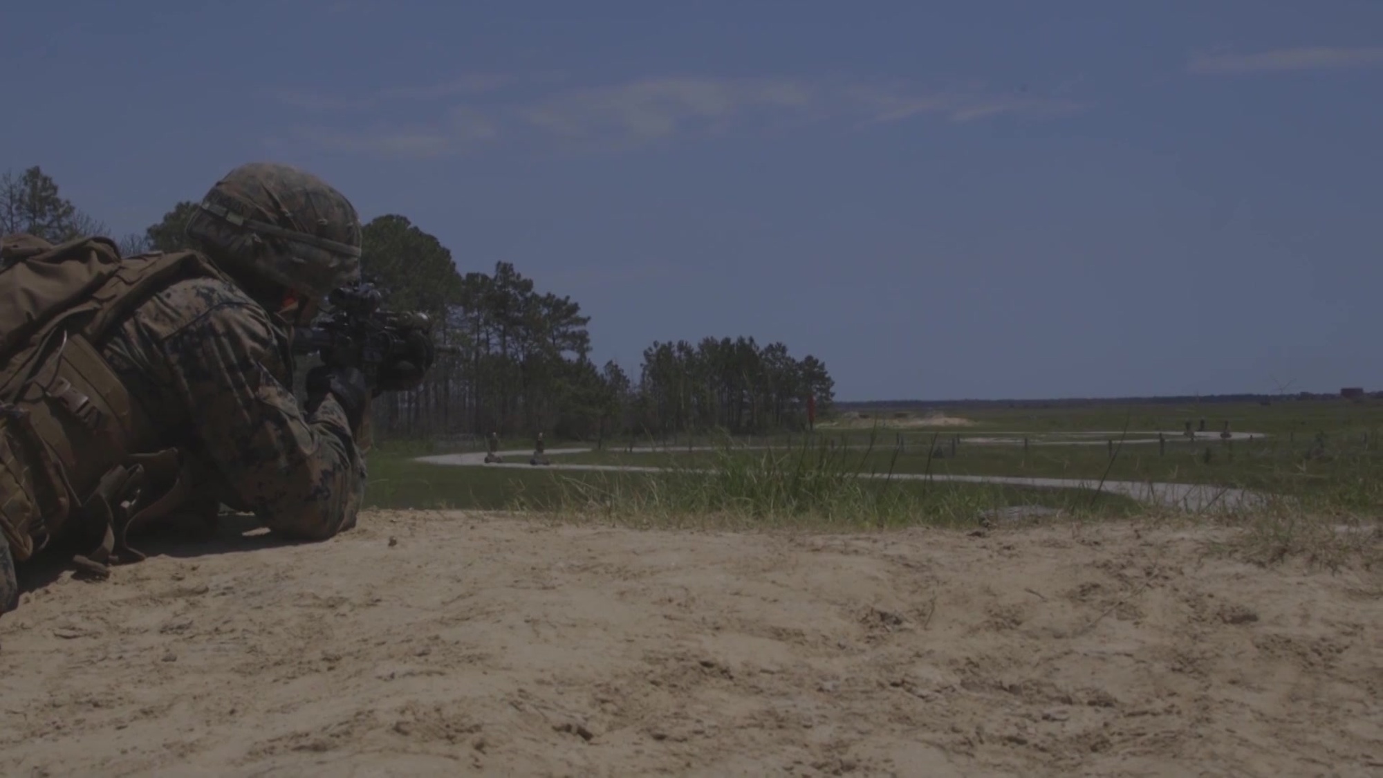 U.S. Marines with 2nd Battalion, 2nd Marine Regiment (V22), 2d Marine Division (MARDIV) conduct live-fire training during the V22 Field Exercise (FEX) at Camp Lejeune, North Carolina, June 10, 2020. The training focused mainly on squad attacks using various weapon systems such as the M4 Service Carbine, M203 40mm grenade launcher, and the new M320 Grenade Launcher Module to maintain combat effectiveness within 2d MARDIV. (U.S. Marine Corps video by Lance Cpl. Anna Bibbo)