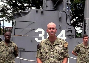 Leadership from USS Charlotte Give Namesake Shout-out