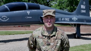 U.S. Air Force Staff Sgt. Benjamin Werling sends an Independence Day greeting to his family in Chattanooga, Tennessee