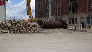 Camp Lejeune Steam Plant Smoke Stack Removal B-Roll