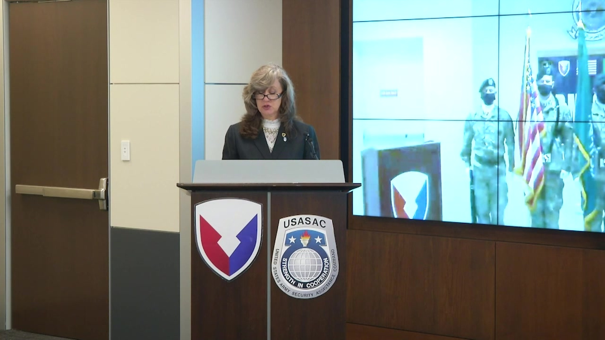 OPM-SANG held a virtual Change of Charter ceremony. Outgoing Program Manager, COL John P. DiGiambattista, passed the colors to Incoming Program Manager, COL John C. White.