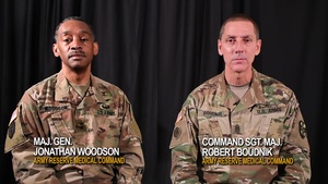 Commanding General and Command Sergeant Major of AR-MEDCOM discuss suicide awareness
