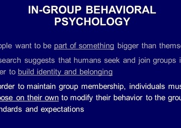 In Group Behavioral Psychology
