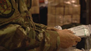 B-roll stringer of an Air Force Reserve ground surgical team taking inventory of medical supplies