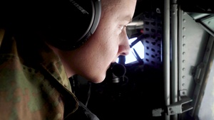 A U.S. Air Force KC-135 Stratotanker refuels A-10 Thunderbolts