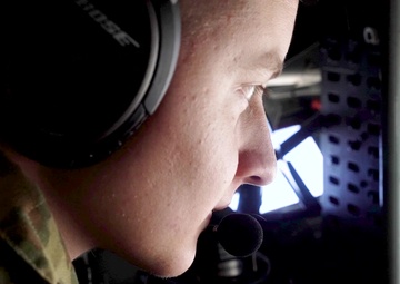 A U.S. Air Force KC-135 Stratotanker refuels A-10 Thunderbolts