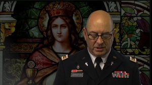 Chaplain (Maj.) Mark A. Johnston gives virtual ball invocation for the 38th ADA Brigade