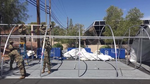 TASK FORCE 221 CONSTRUCTS IMPROVISED COVID-19 MEDICAL OVERFLOW TENTS