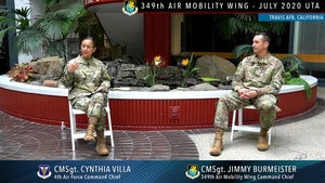 4AF Command Chief Cynthia Villa visits 349 AMW