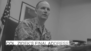 Col. Zidek's final address