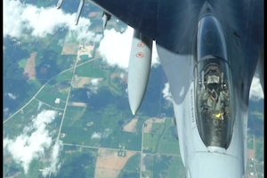 KC-135 refuels F-16s during Covid-19