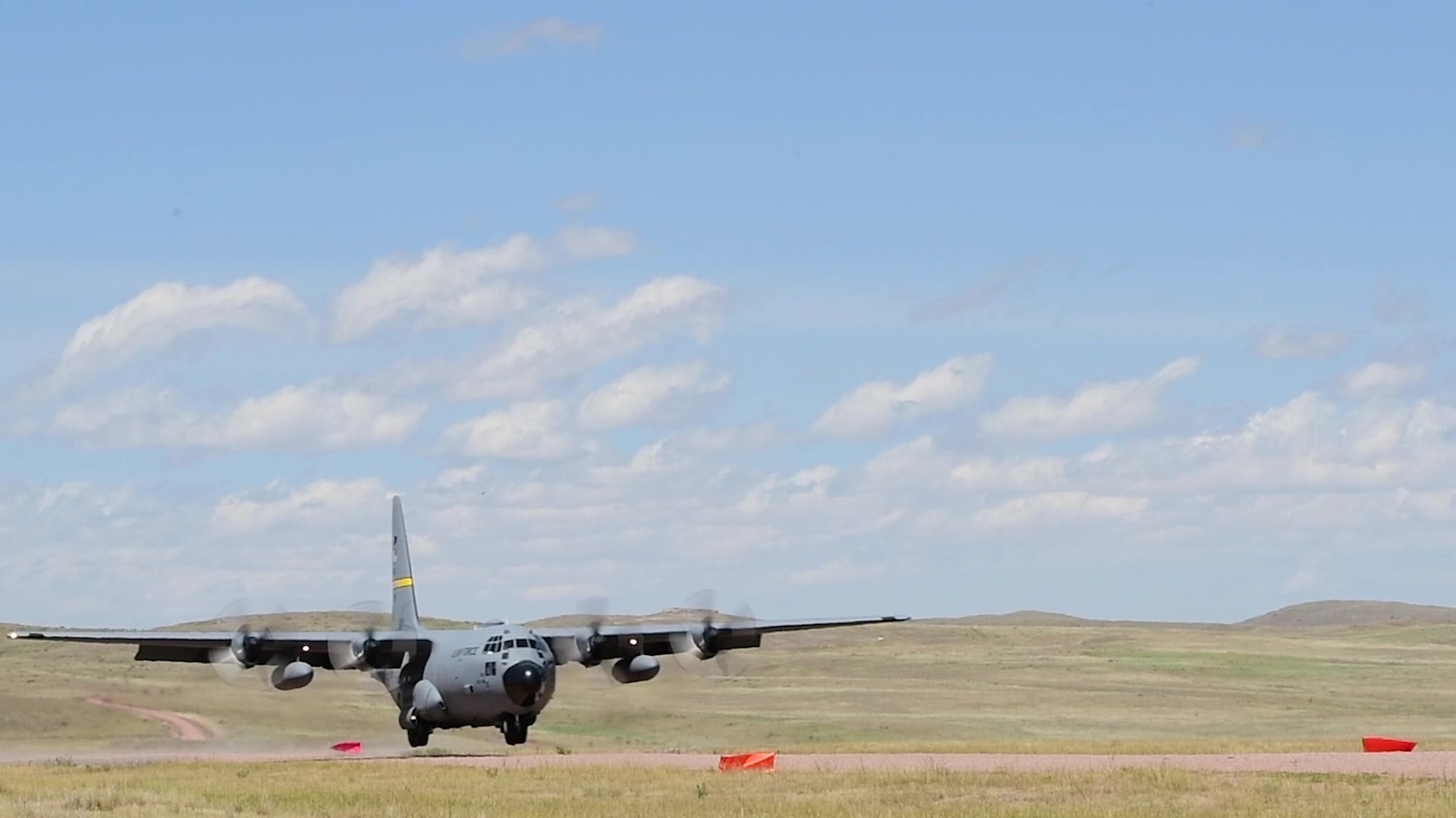 Members from the 243rd Air Traffic Control Squadron with the 153rd Airlift Wing Wyoming Air National Guard, deploy their mobile air traffic control tower equipment to guide multiple C-130 Hercules airplanes with the Wyoming Air National Guard to a tactical airstrip on July 14, 2020 at Camp Guernsey, Wyo. The 243rd ATCS is one of only ten Air National Guard Air Traffic Control Squadrons located throughout the United States. Their mission is to deploy and employ Air Traffic Control services worldwide and an important part of the Guard air traffic control mission includes establishing bases in locations without existing air traffic control facilities. (U.S. Air National Guard video by Tech. Sgt. Jon Alderman)