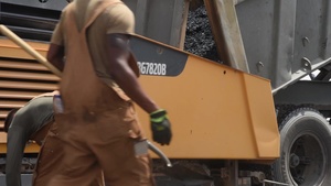 378th ECES Dirt Boys build pad for UA-60 Blackhawks