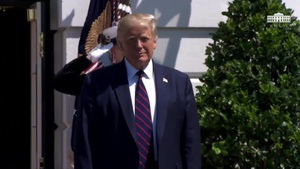 President Trump Participates in a Greeting with the Walking Marine, Terry Sharpe
