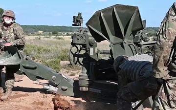 1-119th Field Artillery Regiment conducts direct fire training at Northern Strike 20 B-roll