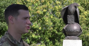 A 12th CAB Soldier receives USAREUR's SHARP Advocate of the Year award.
