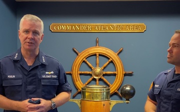 Atlantic Area Commander and Command Master Chief wish everyone a great Coast Guard birthday