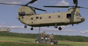 12th CAB and 173rd soldiers train sling loads and air assaults for Saber Junction 20.